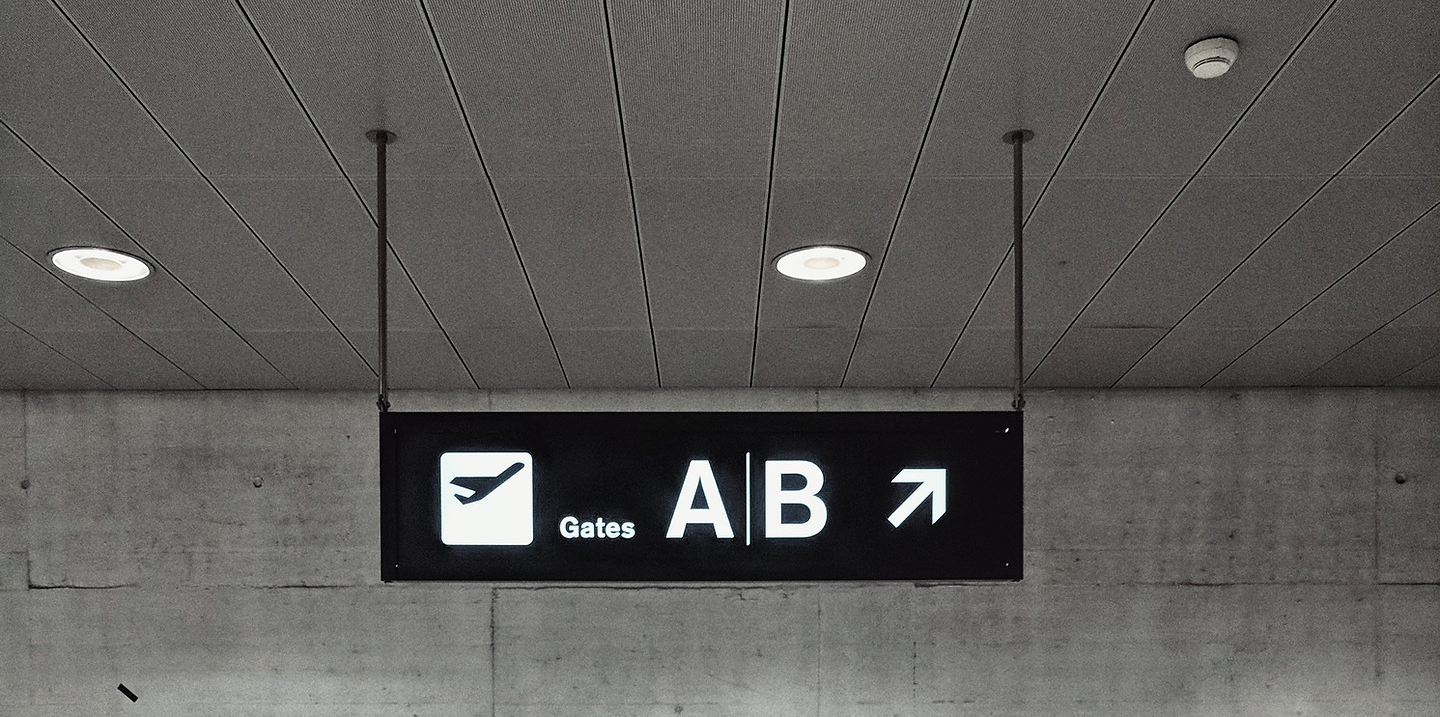 airport gate sign